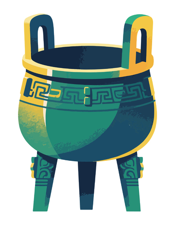 古鼎插画设计元素