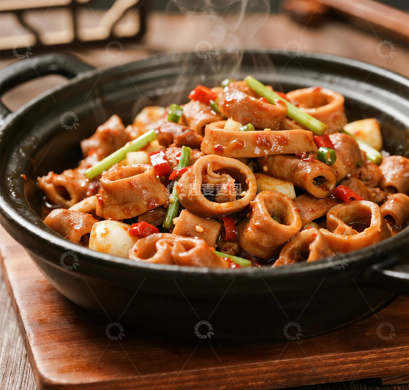 高清大图下载【趣麦麦图】砂锅肥肠香辣美食