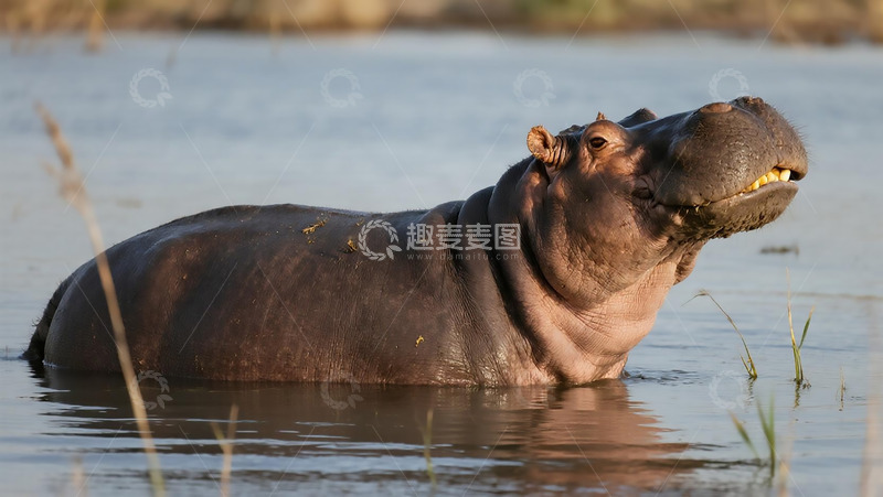 高清大图下载【趣麦麦图】生物百科之河马
