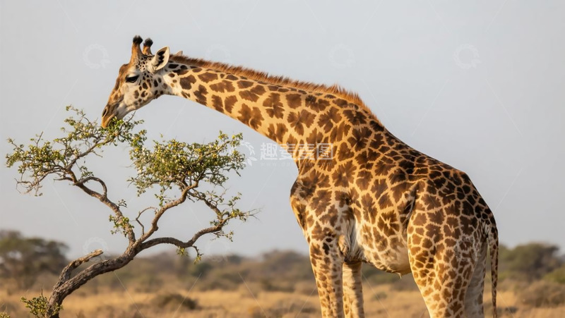 高清大图下载【趣麦麦图】生物百科之野外长颈鹿
