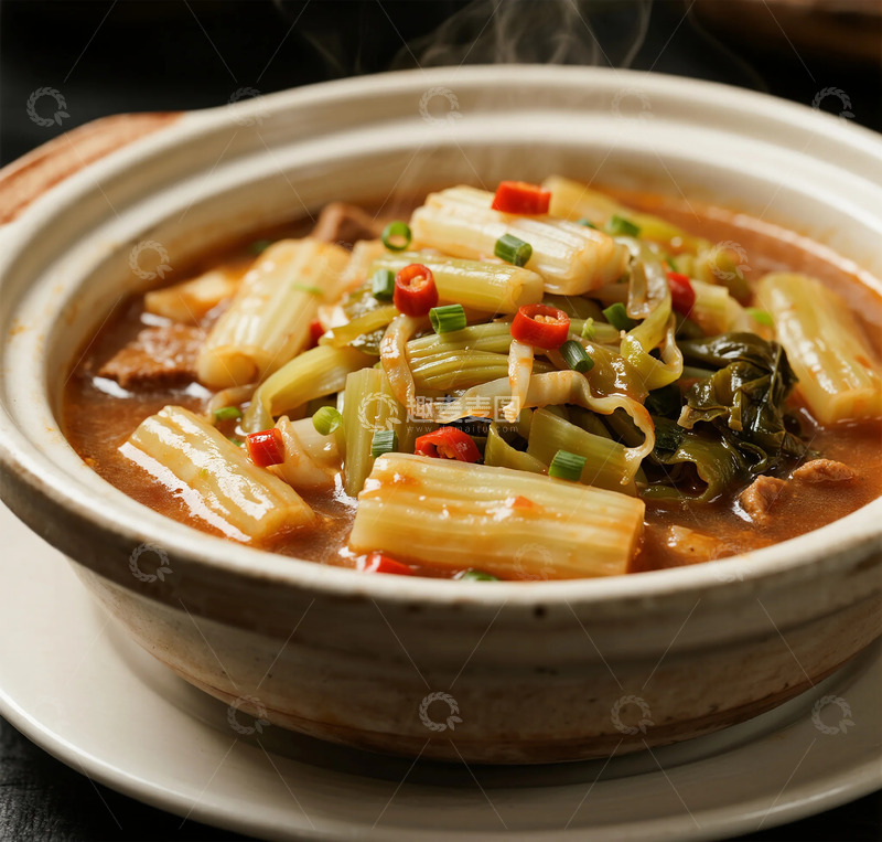 高清大图下载【趣麦麦图】砂锅白菜辣椒炖菜