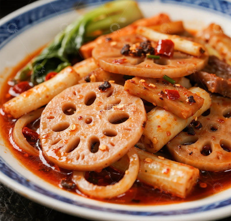 高清大图下载【趣麦麦图】麻辣藕片美味诱人