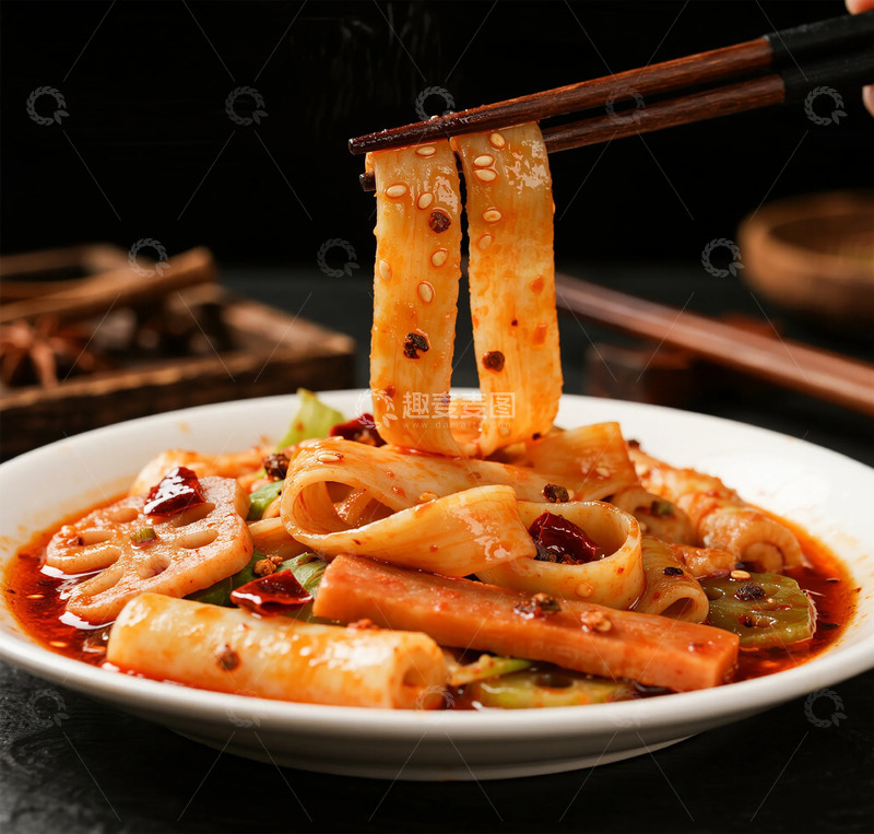 高清大图下载【趣麦麦图】红油麻辣宽粉美食摄影