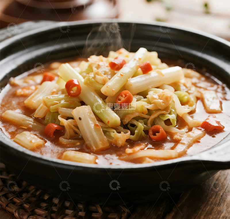 高清大图下载【趣麦麦图】砂锅菜花辣椒美食摄影