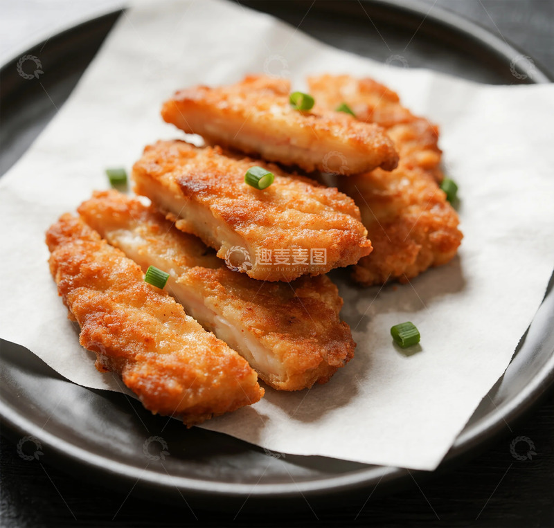 高清大图下载【趣麦麦图】金黄炸鸡块美食摄影图片