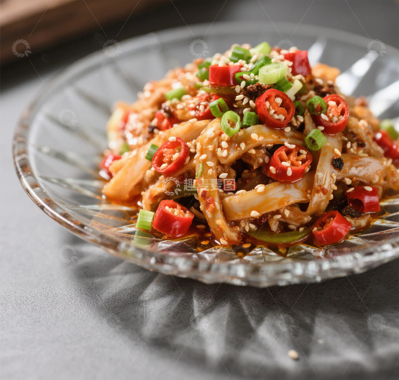高清大图下载【趣麦麦图】麻辣鸡丝美食摄影