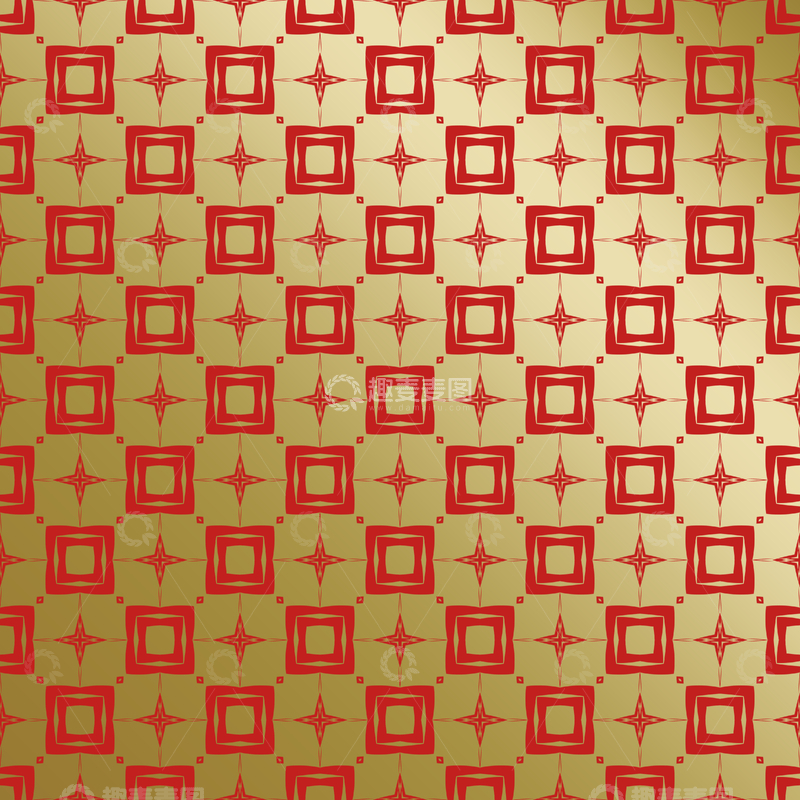 源文件下载【趣麦麦图】红金中式几何花纹背景图85