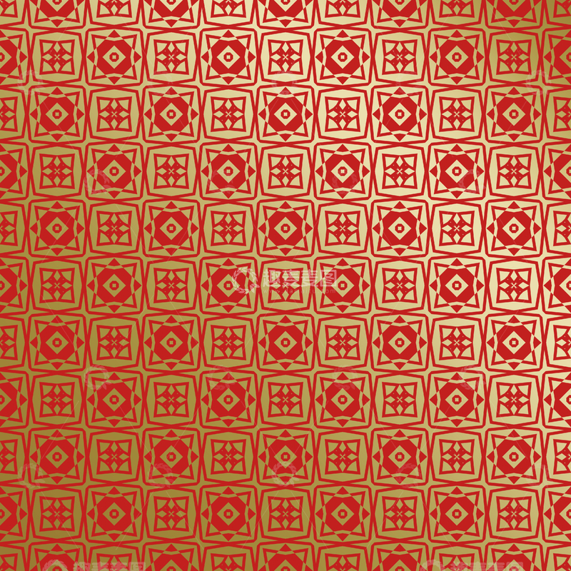 源文件下载【趣麦麦图】红金中式几何花纹背景图79