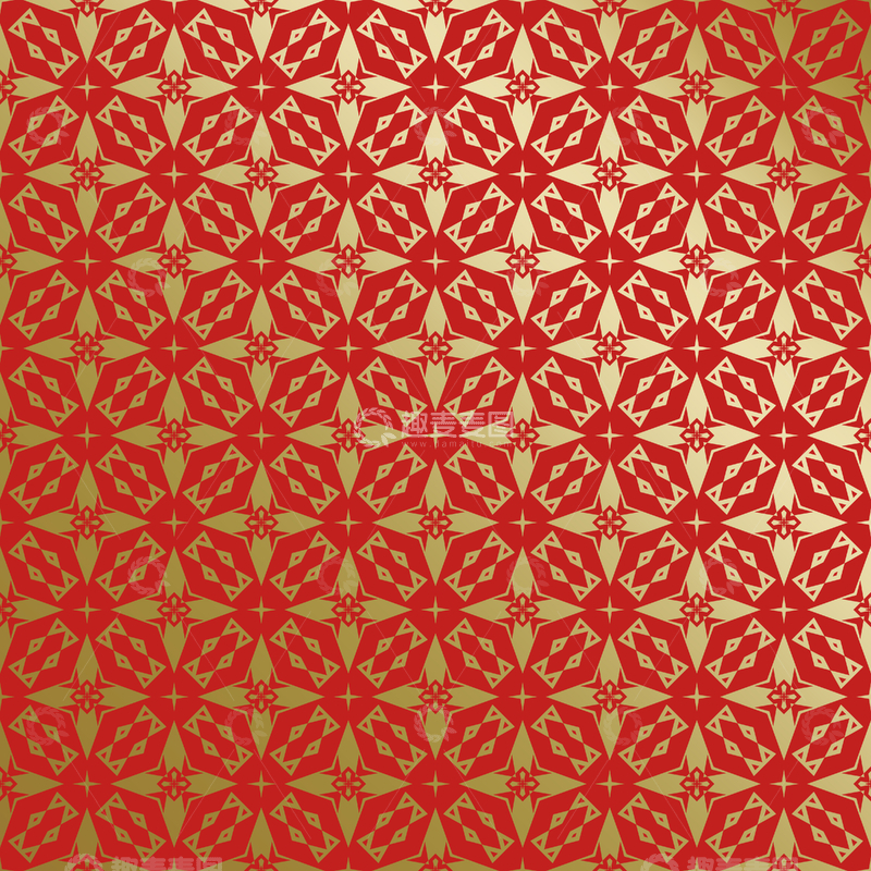 源文件下载【趣麦麦图】红金中式几何花纹背景图36