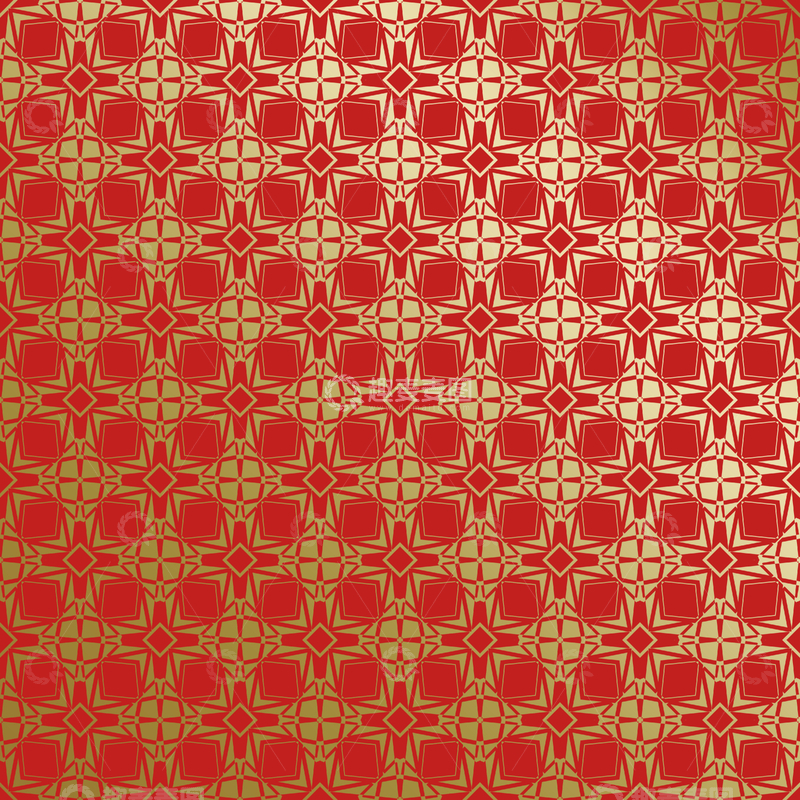 源文件下载【趣麦麦图】红金中式几何花纹背景图55