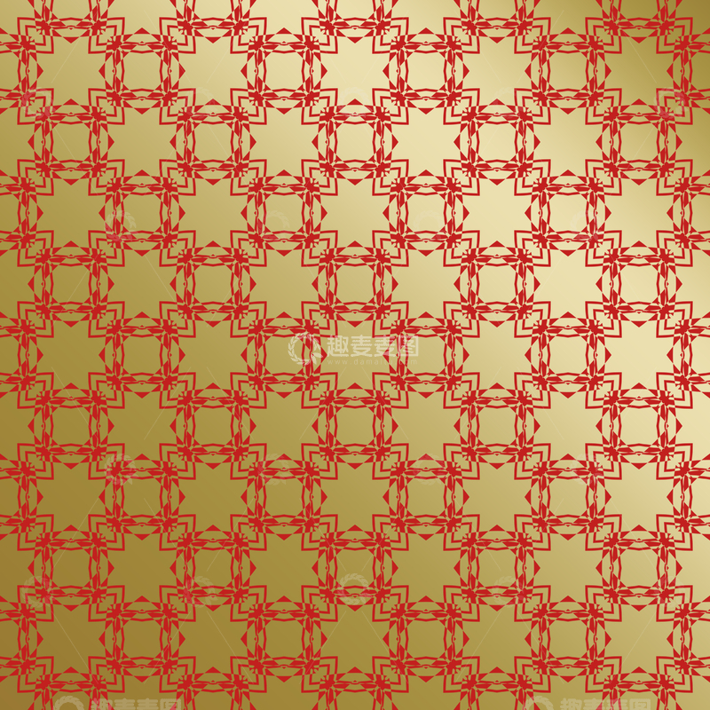 源文件下载【趣麦麦图】红金中式几何花纹背景图92