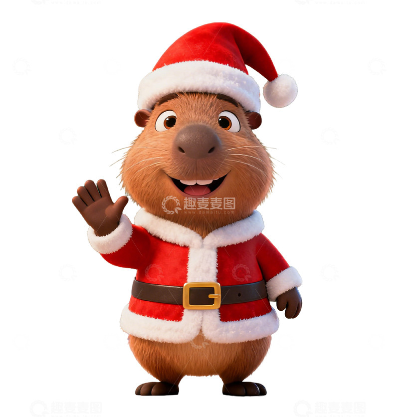 高清大图下载【趣麦麦图】卡通可爱圣诞节卡皮巴拉2