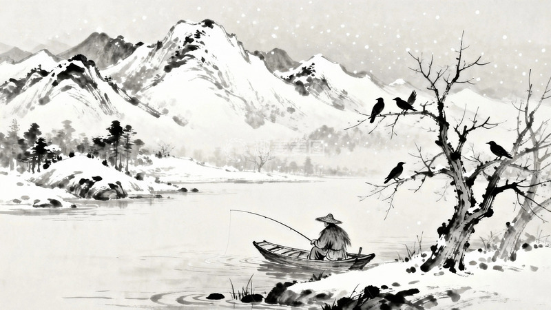 高清大图下载【趣麦麦图】古诗封面独钓寒江雪2