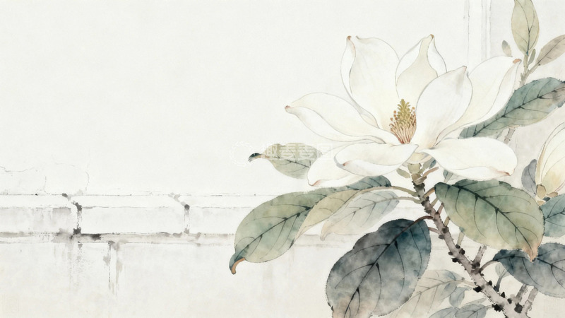 墙边开放的白玉兰2