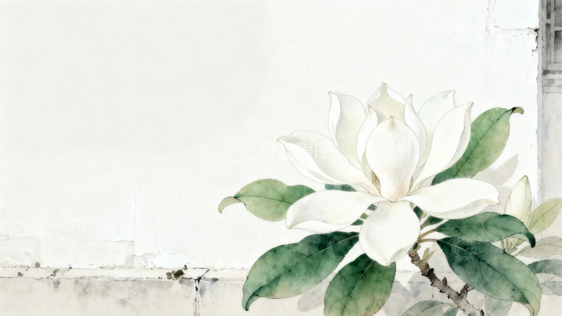 墙边开放的白玉兰5