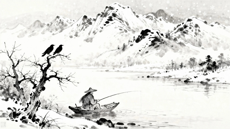 高清大图下载【趣麦麦图】古诗封面独钓寒江雪4