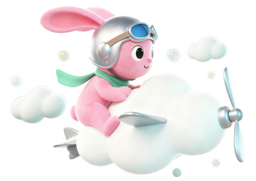 卡通创意飞行器兔子