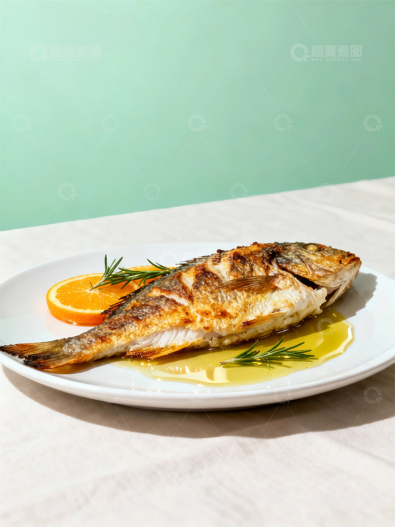 高清大图下载【趣麦麦图】精致烤鱼美食摄影图片