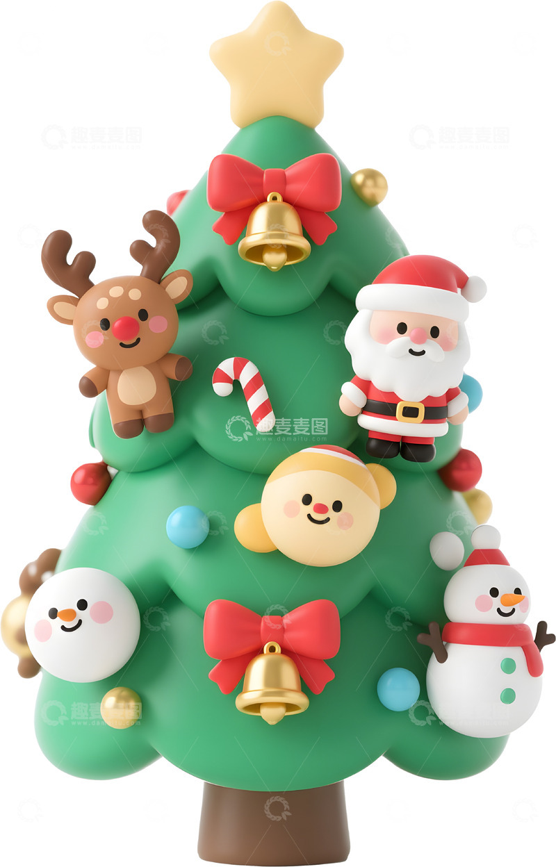 高清大图下载【趣麦麦图】卡通精美圣诞树