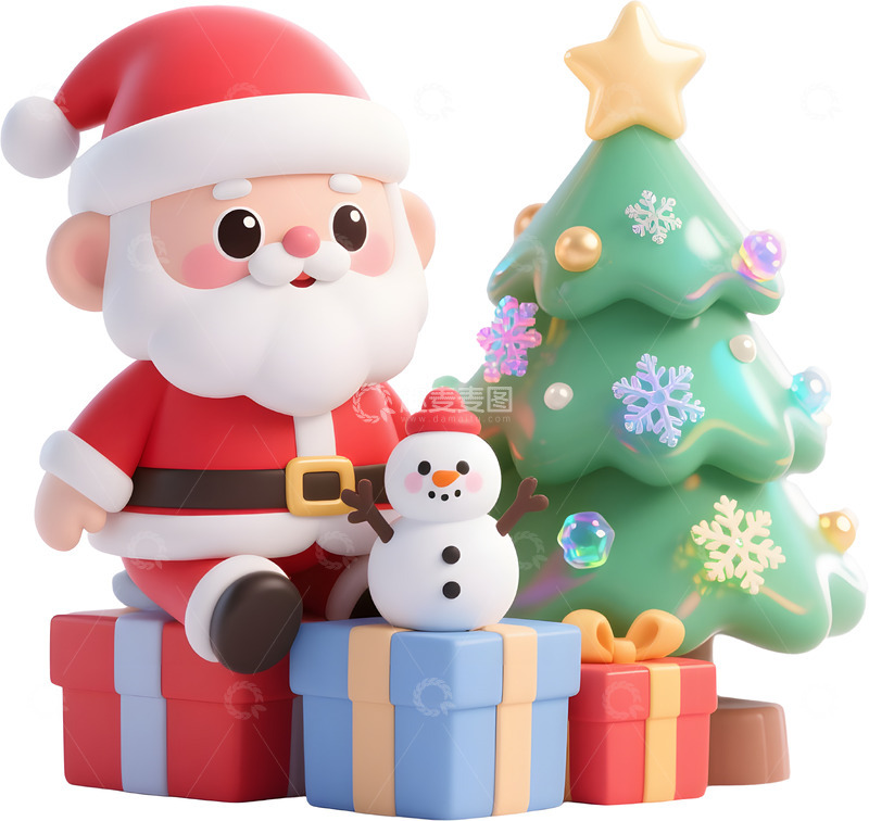 高清大图下载【趣麦麦图】卡通圣诞元素组合免抠素材