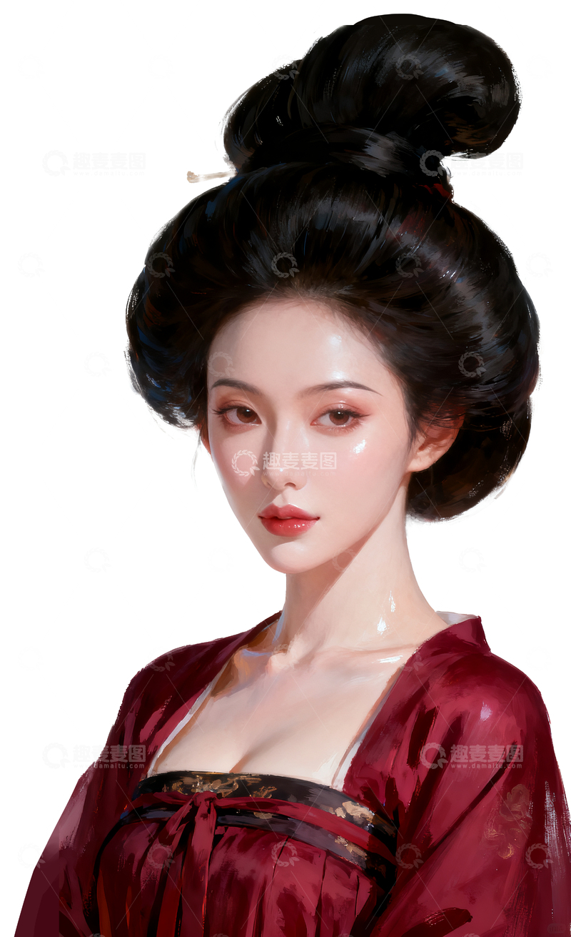 源文件下载【趣麦麦图】厚涂插画古代公主1