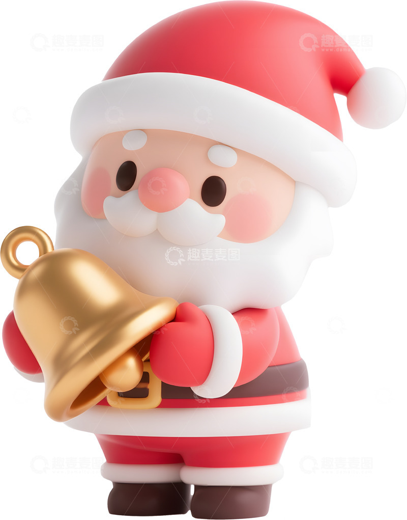 高清大图下载【趣麦麦图】卡通圣诞老人铃铛