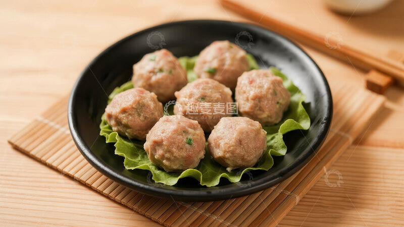 高清大图下载【趣麦麦图】牛肉丸  浑圆   葱辛  