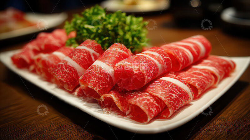 高清大图下载【趣麦麦图】牛肉卷  卷曲  嫩滑  