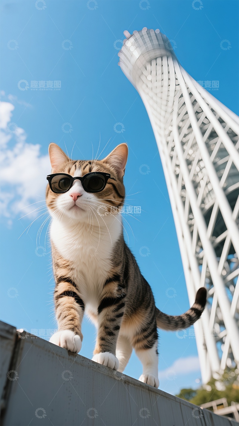 高清大图下载【趣麦麦图】酷炫猫咪都市风光摄影