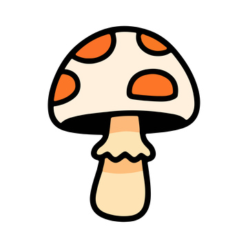 卡通蘑菇手绘插画