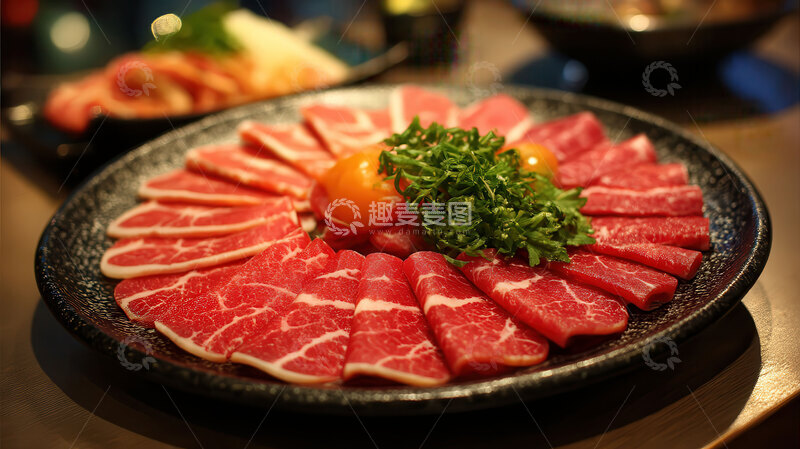 高清大图下载【趣麦麦图】牛肉卷  卷曲  焦边