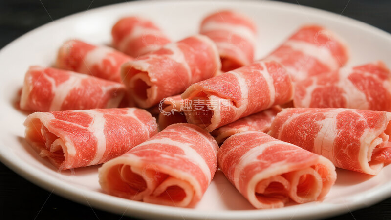 高清大图下载【趣麦麦图】牛肉卷  卷曲  涮烫 