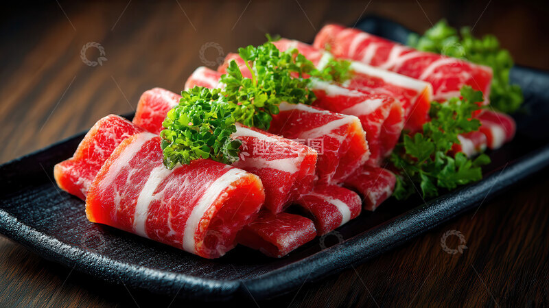 高清大图下载【趣麦麦图】牛肉卷  卷曲  炙香 