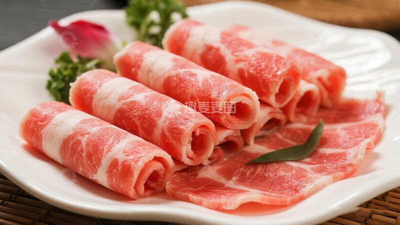 高清大图下载【趣麦麦图】牛肉卷  卷曲  肌理  