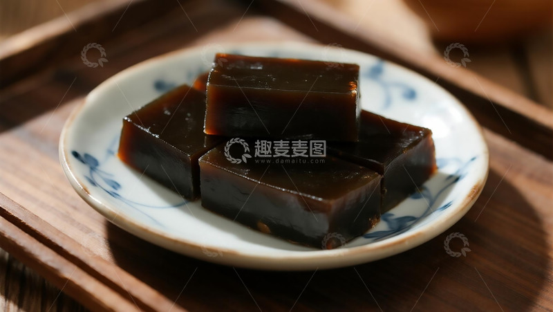 高清大图下载【趣麦麦图】中草药之盘中阿胶