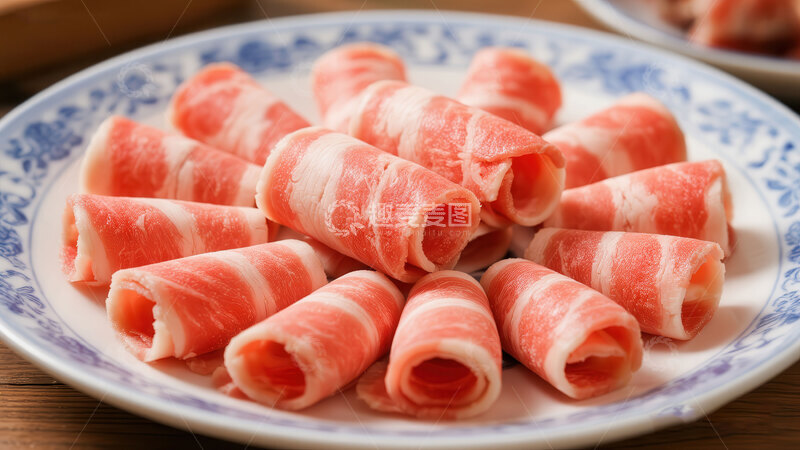 高清大图下载【趣麦麦图】羊肉卷  肥嫩  滋补 