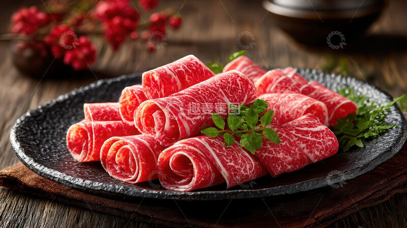 高清大图下载【趣麦麦图】羊肉卷  肥嫩  脂花