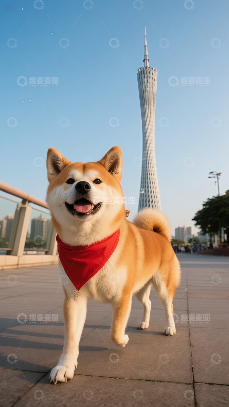 高清大图下载【趣麦麦图】柴犬城市风光摄影