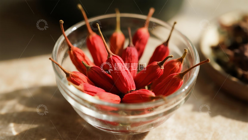 高清大图下载【趣麦麦图】药本植物之玻璃碗里的红花