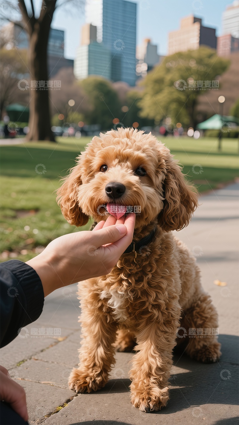 高清大图下载【趣麦麦图】公园狗狗互动阳光场景摄影