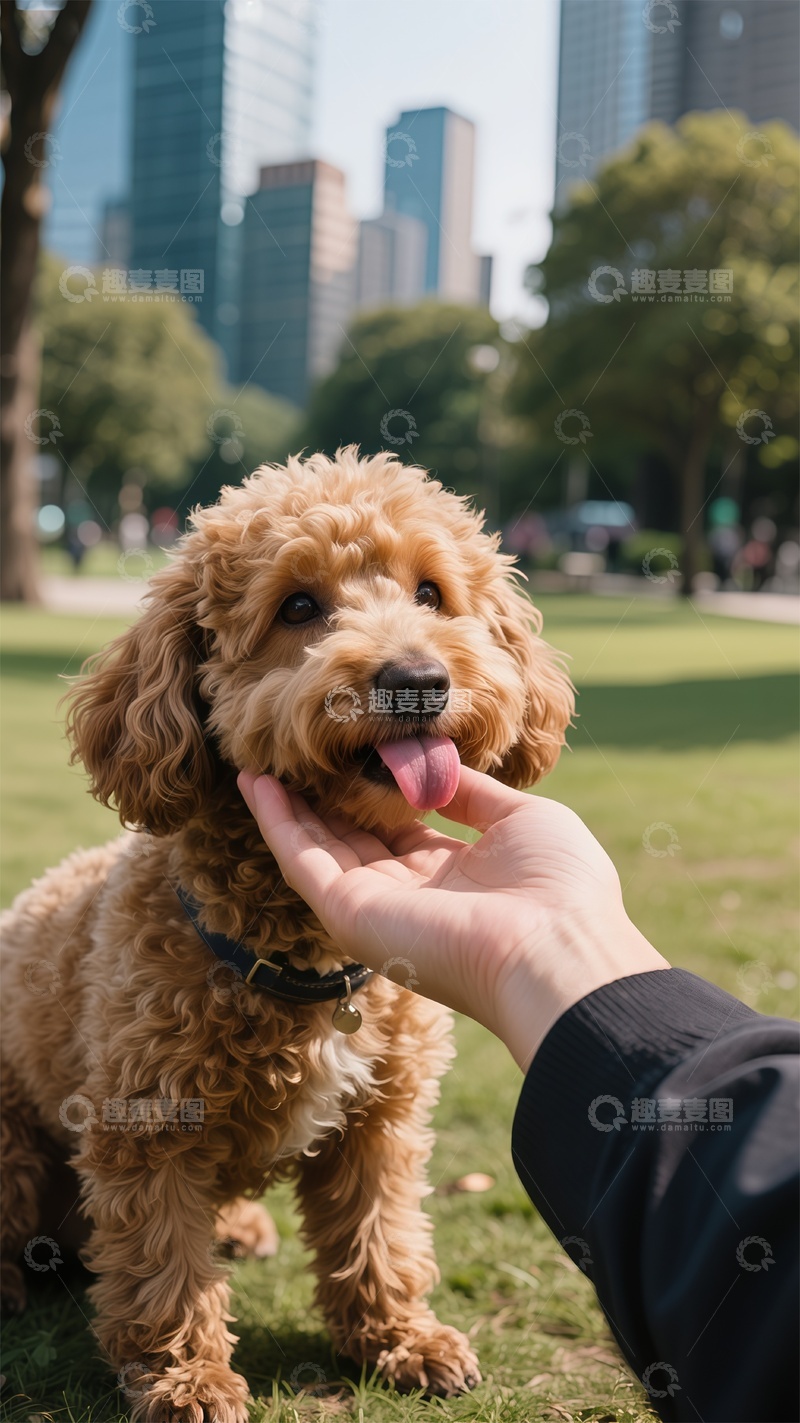 高清大图下载【趣麦麦图】公园宠物狗互动摄影