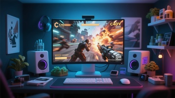 电竞风格游戏桌面布置