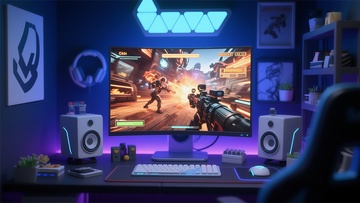 电竞游戏桌面设置渲染图