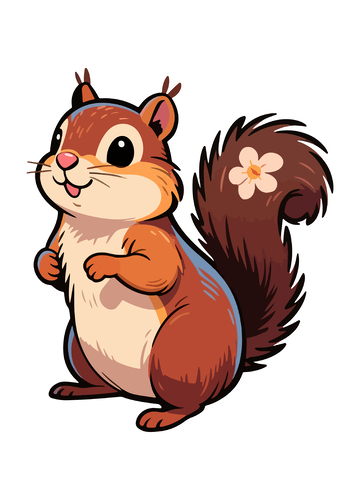 卡通松鼠插画设计元素