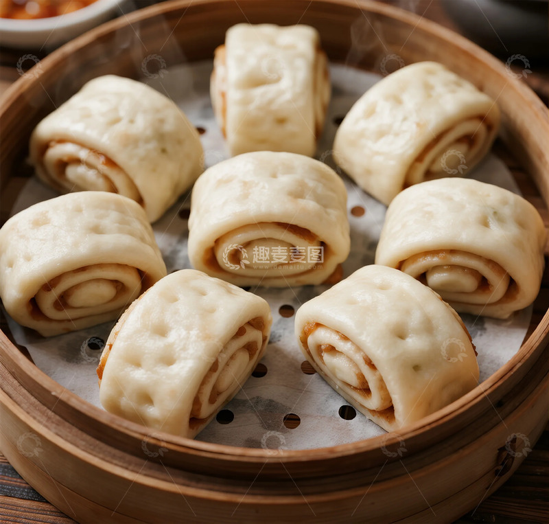 高清大图下载【趣麦麦图】蒸笼美食卷饼小吃