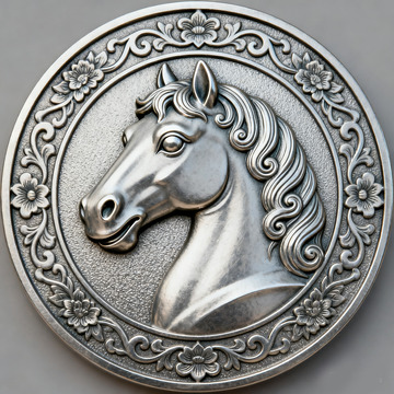 银色勋章马头符号金属作旧复古纪念1