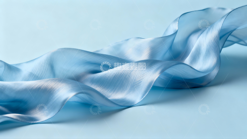 高清大图下载【趣麦麦图】轻柔浅蓝色丝绸纹理背景0