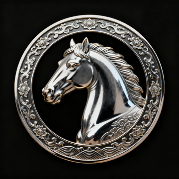 银色勋章马头符号金属作旧复古纪念