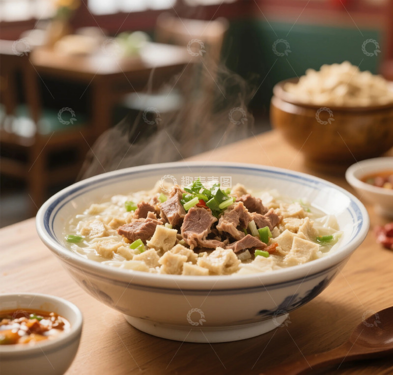 高清大图下载【趣麦麦图】热气腾腾羊肉汤面美食摄影