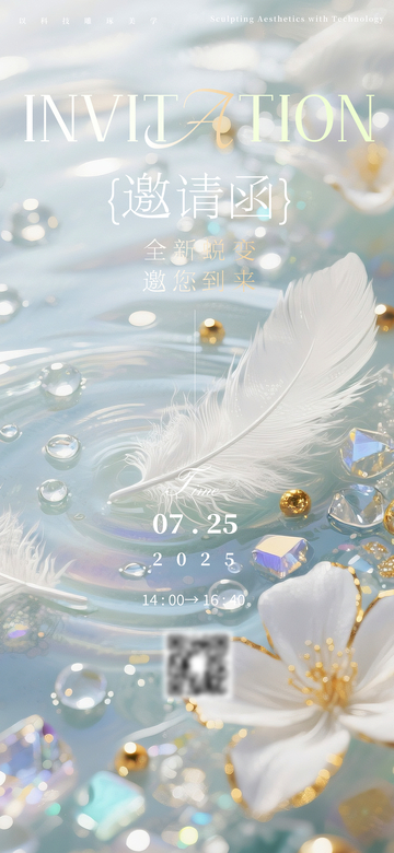 梦幻羽毛水晶邀请函设计